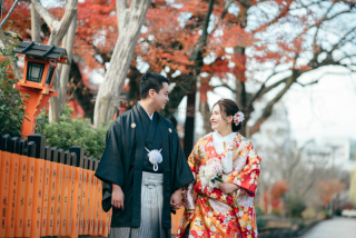 秋の京都で洋装＆和装の2スタイル撮影