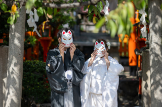 京都で撮影した可愛い新婚夫婦