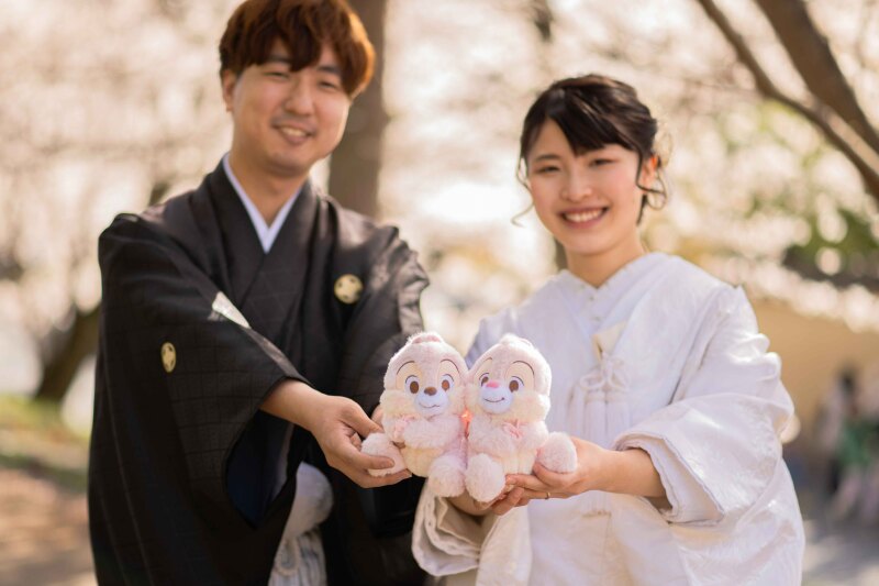 桜と光とぬいぐるみ