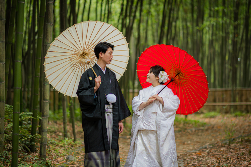 和傘のシルエット