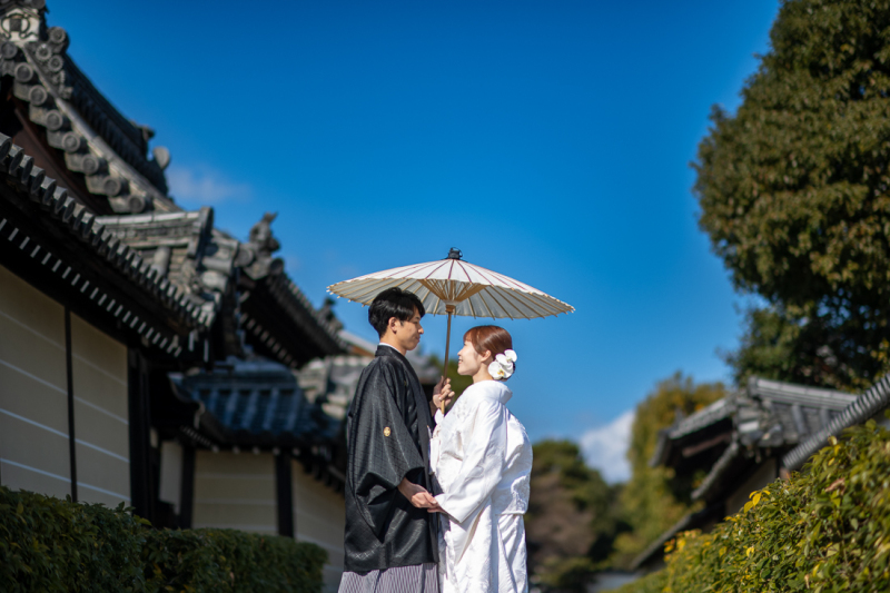 相合傘の下で