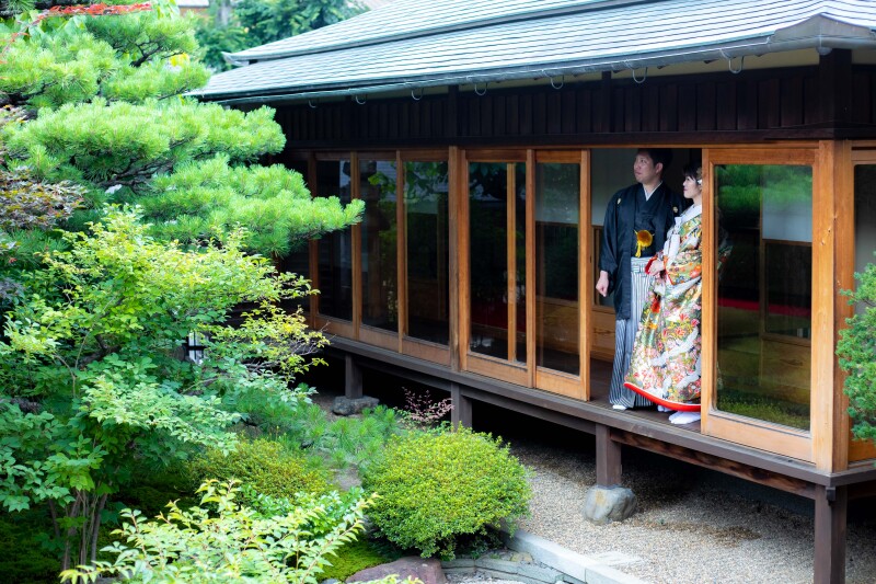 庭園にて