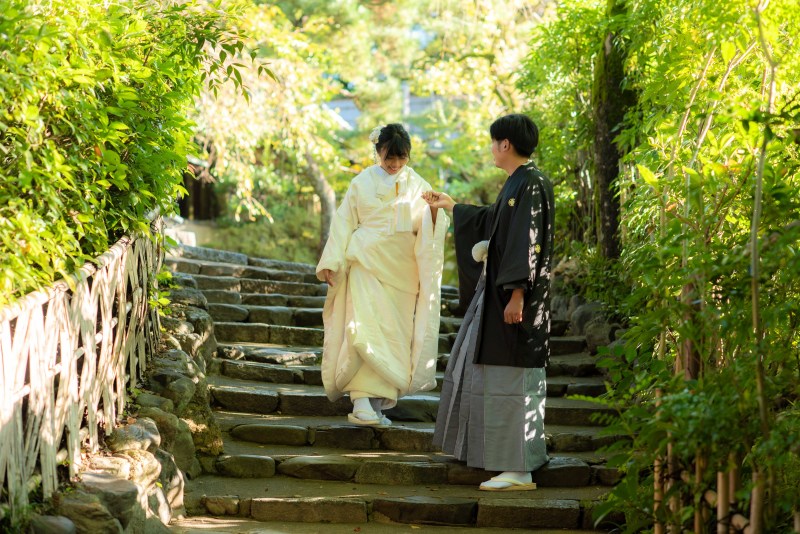 自然公園で白無垢