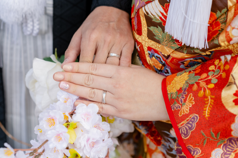 結婚指輪のショットも是非