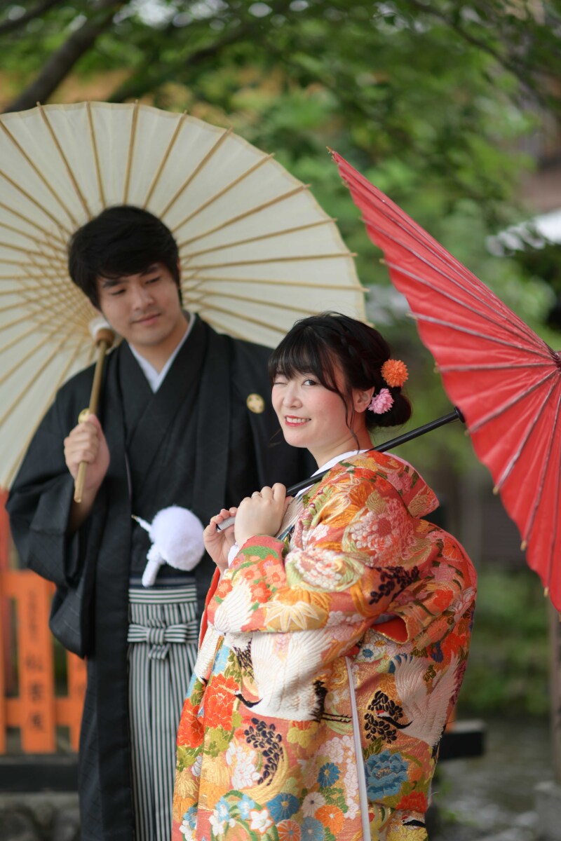 ウィンクする新婦様