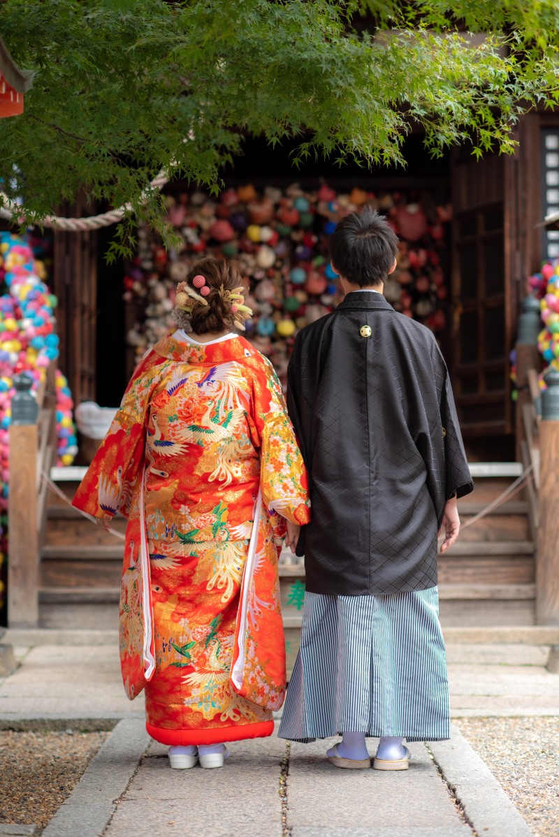 庚申堂で色打掛