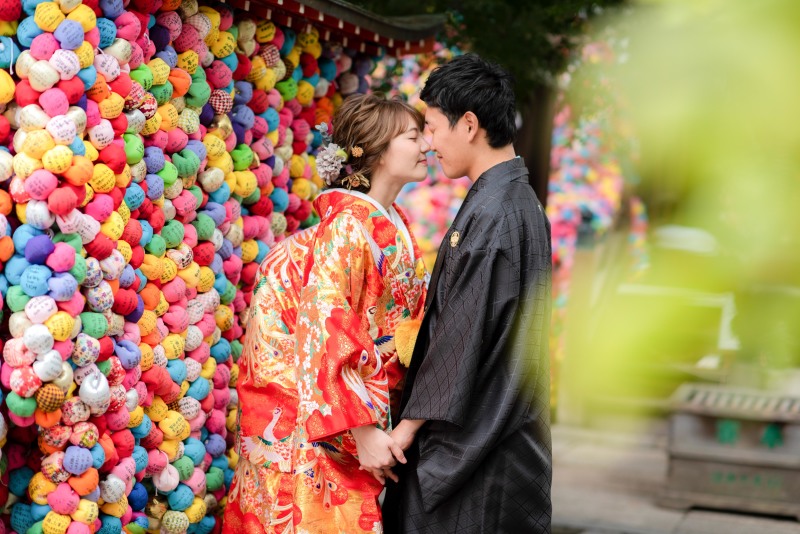 庚申堂で色打掛