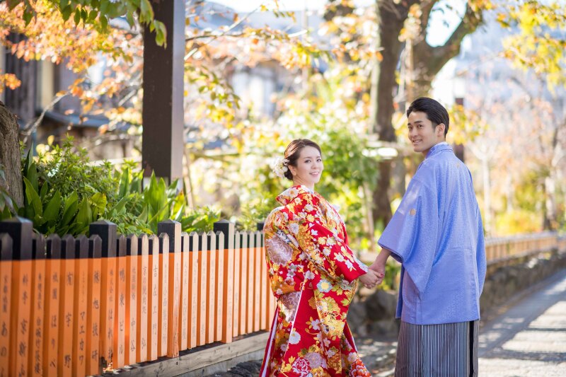 白川、紅葉、振向きお二人♪