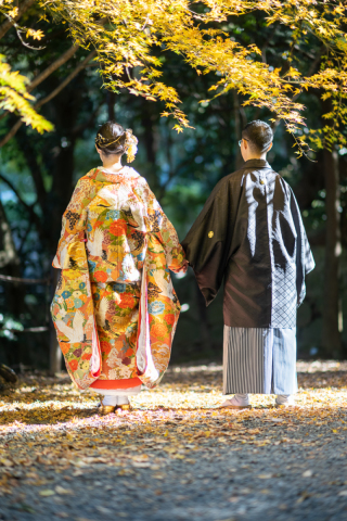 秋の京都の公園で撮影しました
