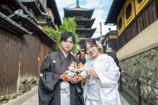 好きなぬいぐるみと京都で前撮り