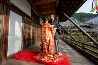 寺院・毘沙門堂での前撮り