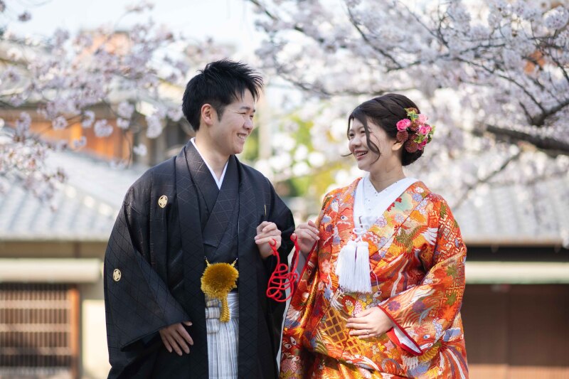 色打掛は桜穴場スポットで