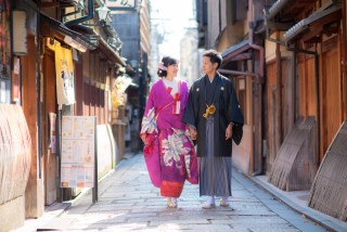 持ち込みの打掛で撮影