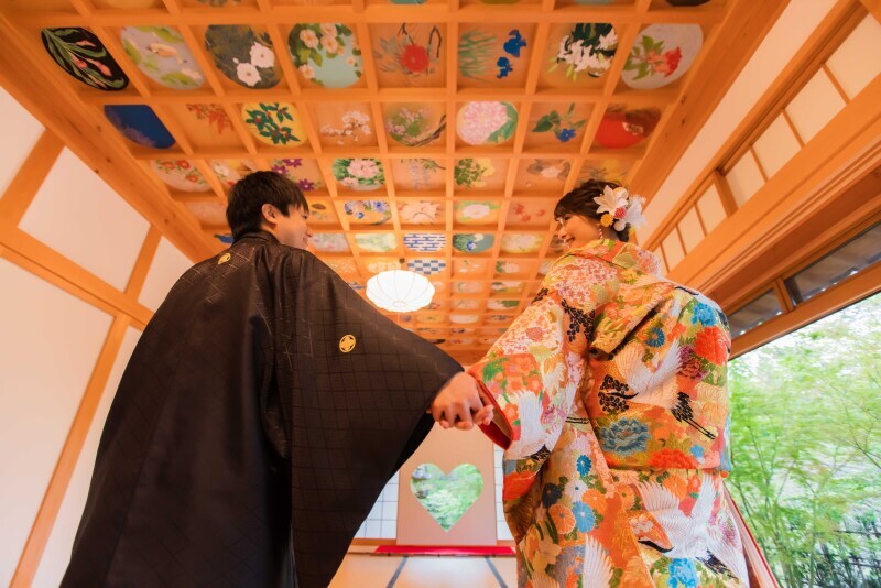 【28.6万円→22万円】早割適用可、和装プレミアム、白無垢+打掛2着祇園白川+寺院+京都市内、追加料金無