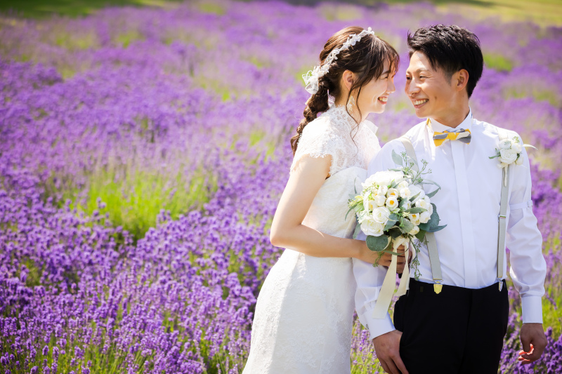 お花に囲まれて