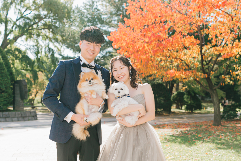 ワタベウェディング札幌フォトスタジオ_ペットと一緒に撮影できる