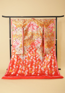 赤地桜の金刺繍