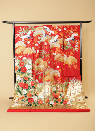 赤地飛翔松竹梅