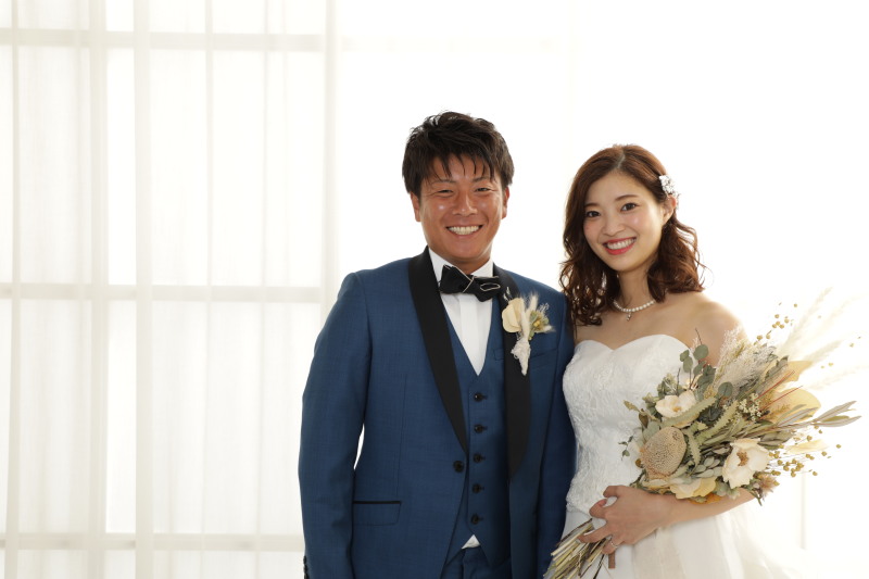 オシャレなブーケとともに