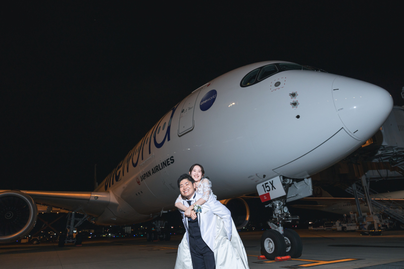 飛行機を二人占め