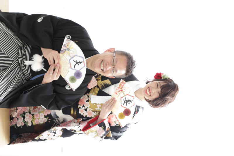 アクセントに扇子を持って♡