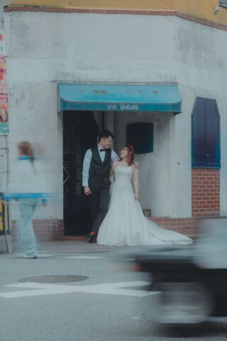 ワタベウェディング福岡フォトスタジオ_街ロケ（街中で残すちょっと特別な洋装撮影）