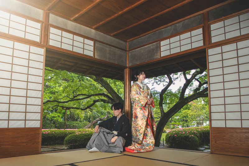 今だけ３万OFF！【松風園】全データ付きプラン（衣裳1着）新婦ヘアメイク＋着付＋衣裳小物＋髪飾り＋全データ150カット納品