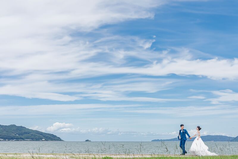 今だけ３万OFF！【糸島】洋装フォトプラン（衣裳1着）新婦ヘアメイク＋着付＋衣裳小物＋髪飾り＋全データ150カット納品