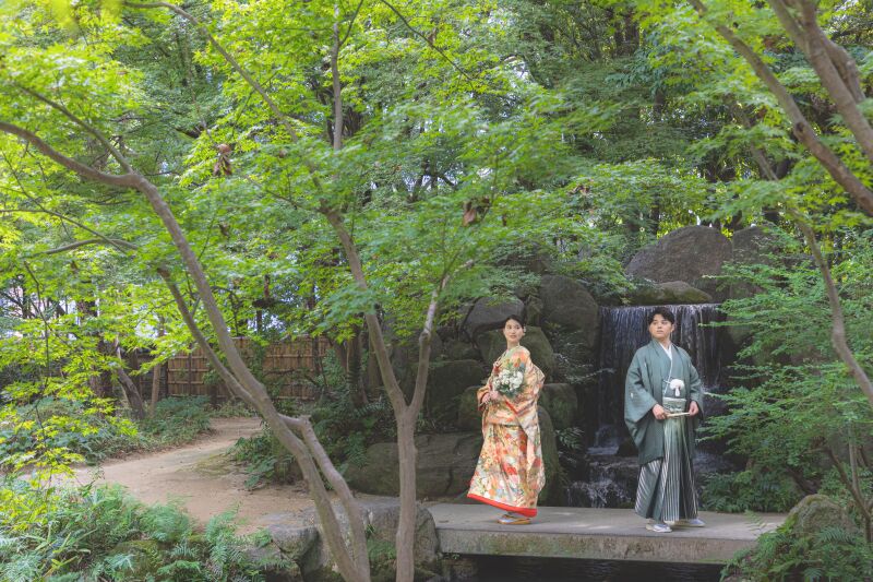 【楽水園】全データ付きプラン（衣裳1着）新婦ヘアメイク＋着付＋衣裳小物＋髪飾り＋全データ150カット納品