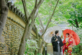 【楽水園】全データ付きプラン（衣裳1着）新婦ヘアメイク＋着付＋衣裳小物＋髪飾り＋全データ150カット納品
