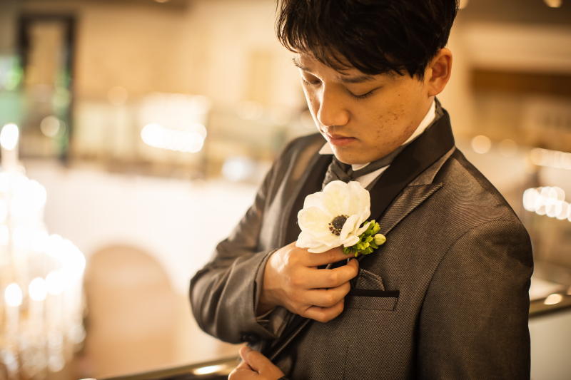 新郎もばっちりお仕度