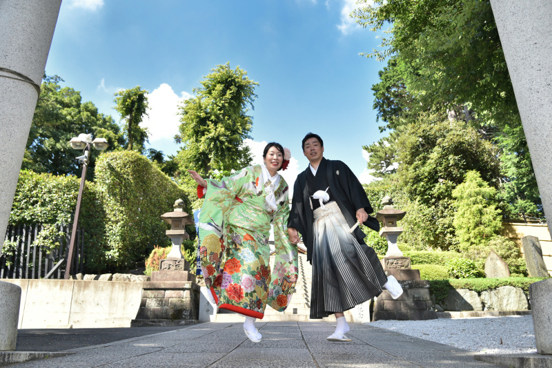 沼袋氷川神社結婚奉告祭・ロケーションフォト