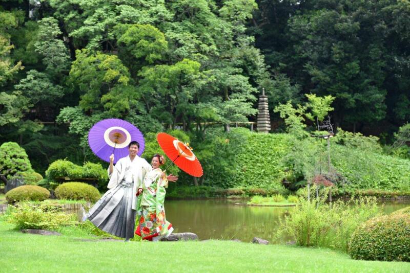 肥後細川庭園和装ロケーションフォト