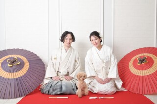 ウエディングサロンリーベルミースタジオ_和装スタジオフォトwithペット