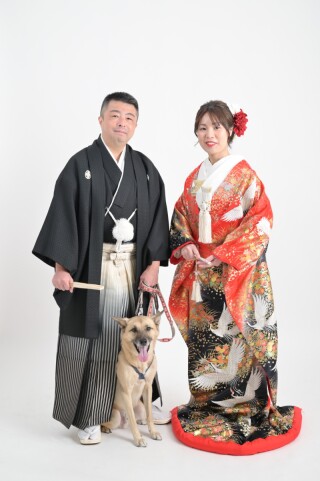 ウエディングサロンリーベルミースタジオ_和装スタジオフォトwithペット