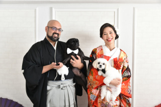 ウエディングサロンリーベルミースタジオ_和装スタジオフォトwithペット