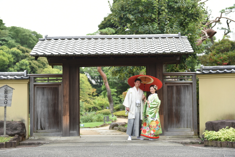 10・11月【和装】ロケーションフォトプラン 専用送迎車付き・日本庭園ー肥後細川庭園ーにて撮影 全撮影データ100カット付き