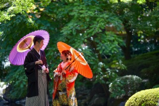 9月のお客様【和装】ロケーションフォトプラン　安心送迎車付き・日本庭園にて撮影　全撮影データ100カット付き