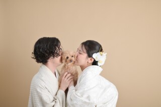 抱っこOK♪　可愛いペットと一緒に撮影【和装】スタジオフォトプラン　打掛＆紋服　全撮影データ70カット付き　