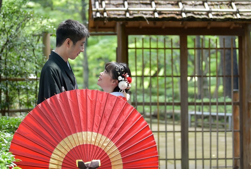 1・2月のお客様【和装】ロケーションフォトプラン　安心送迎車付き・日本庭園にて撮影　全撮影データ100カット付き