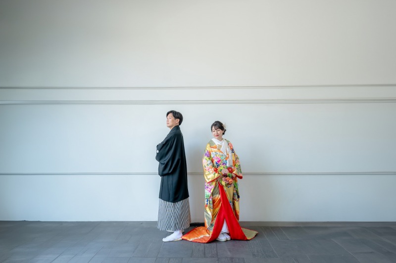 "自然光×オープンスペース" で撮る”Open-Air" 和装スタジオフォトプラン 打掛&紋付袴は安心な衣裳差額なし♪