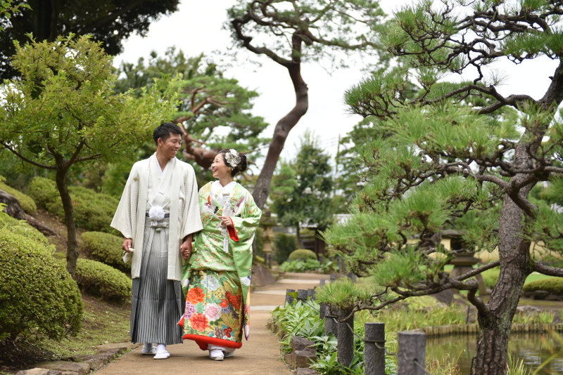 10・11月【和装】ロケーションフォトプラン 専用送迎車付き・日本庭園ー肥後細川庭園ーにて撮影 全撮影データ100カット付き