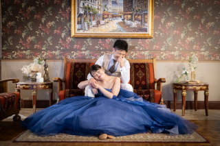 カラードレス×ガーデンフォト