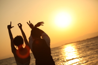 琵琶湖での夕日は鉄板ですね＾＾