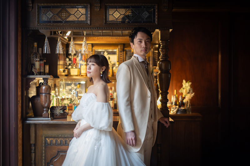 【本格ステンドグラスチャペルで】チャペル+ 館内ロケ&ガーデン撮影《多彩なシーンで撮影できる♪》洋装1点(守山スタジオ)