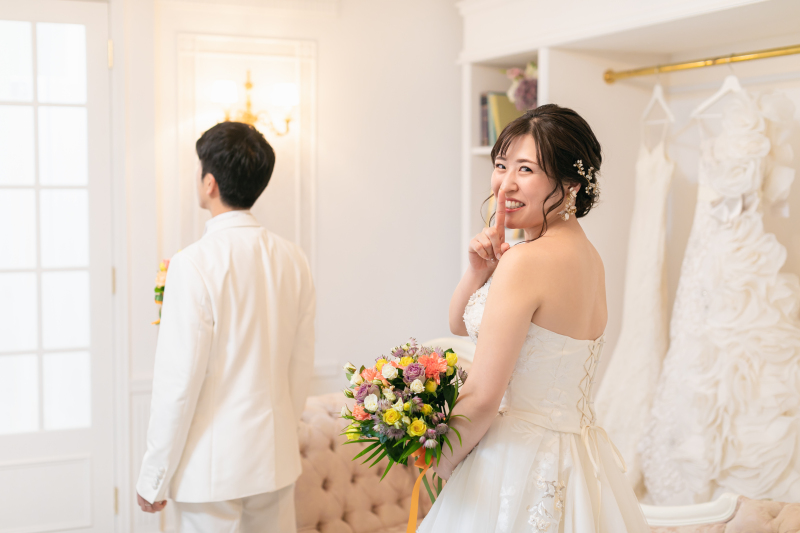 ウエディングドレスにチェンジ