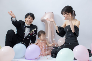 ご家族三人で記念日ショット