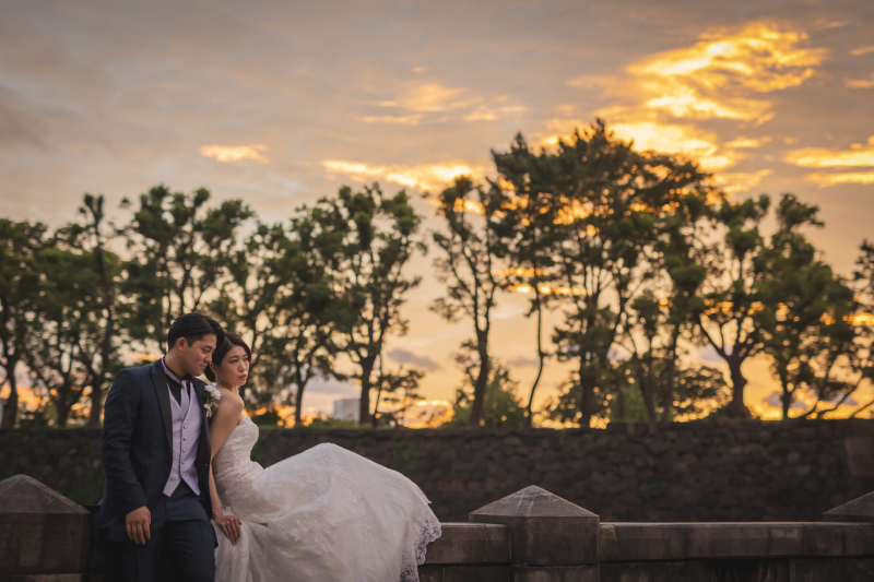 光り輝く夕焼け