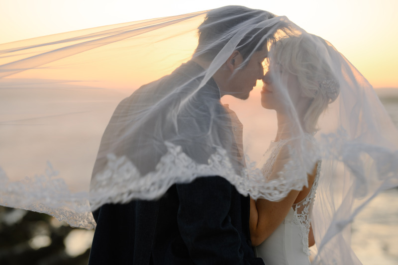 幻想的なヴェールのカット