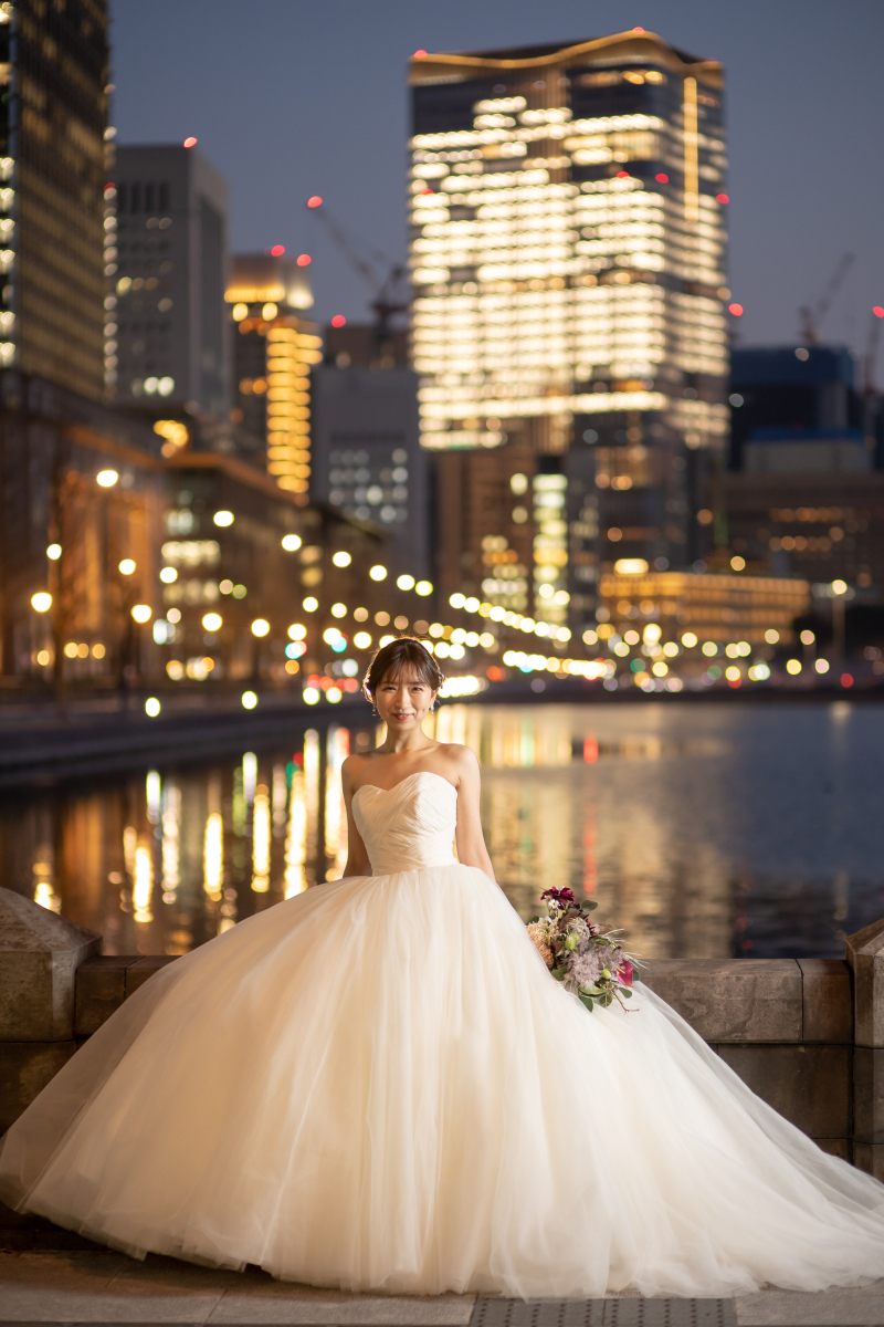 夜景とふんわりドレスの競演♪